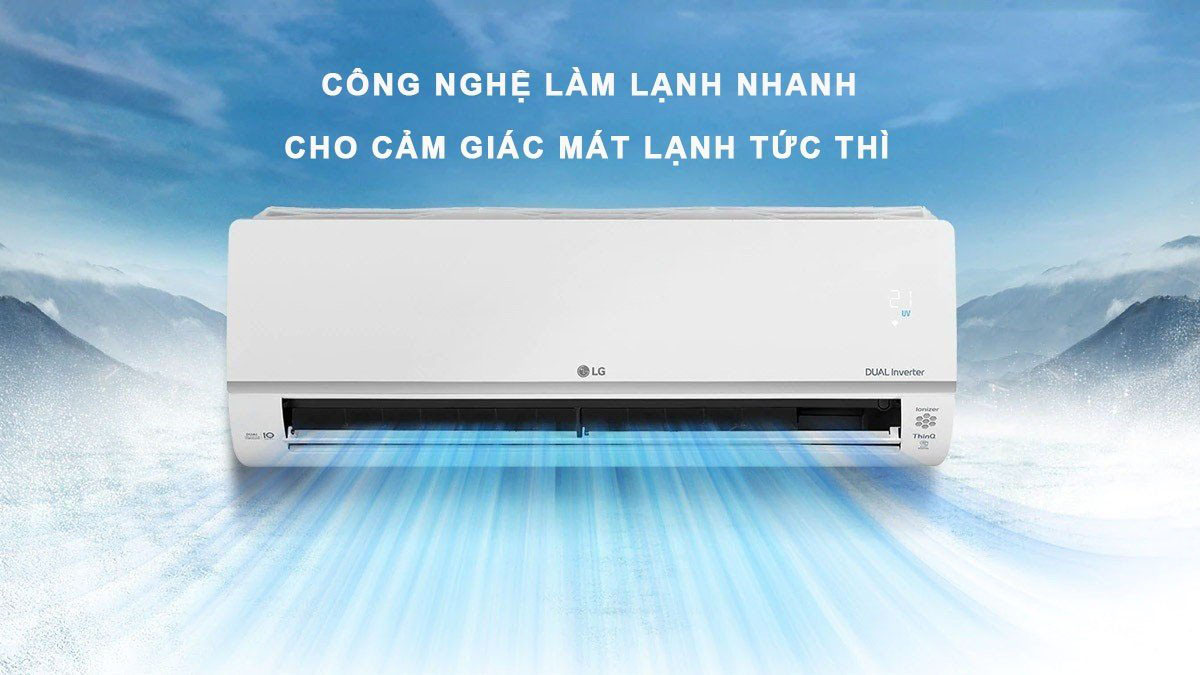 Chế độ làm lạnh nhanh của máy lạnh LG Inverter 1 Hp V10APH1