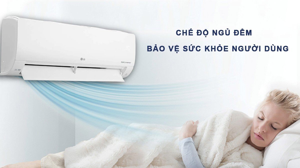 Chế độ ngủ đêm của máy lạnh 2 chiều LG Inverter 1 HP B10END