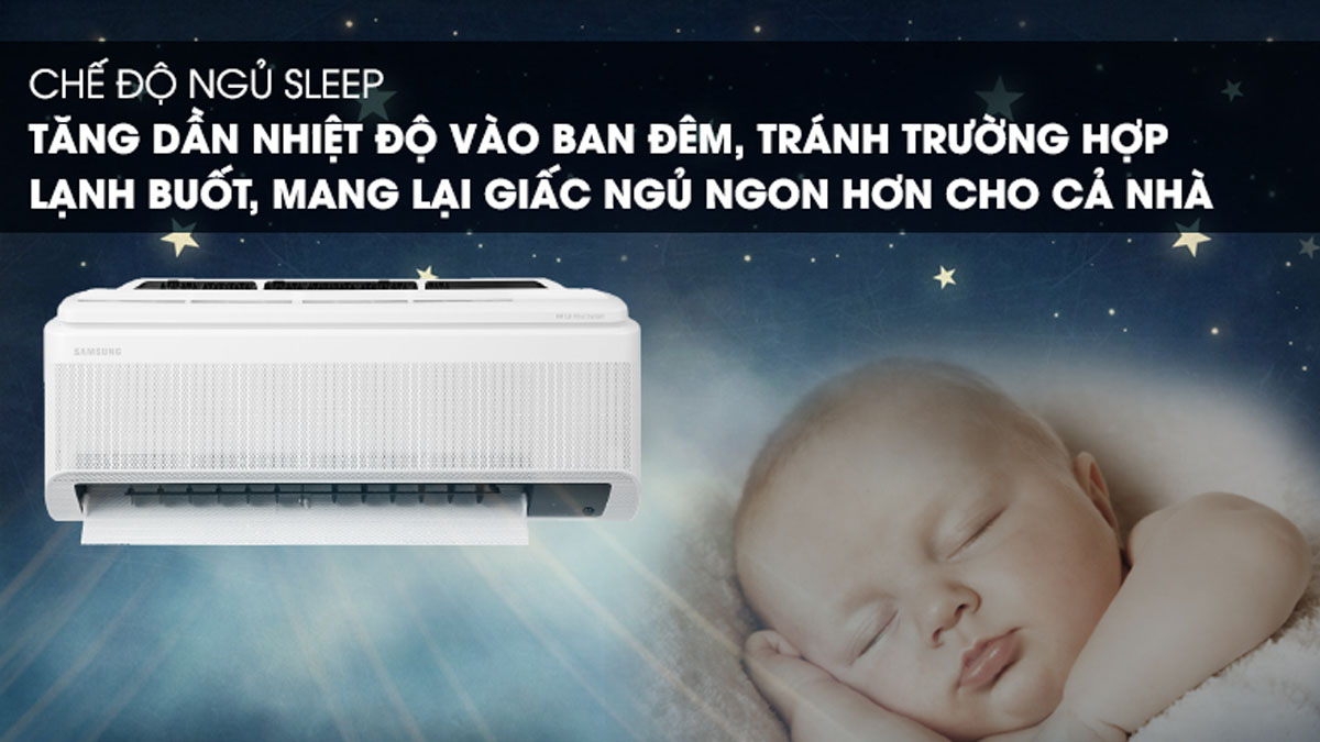 Chế độ ngủ đêm của máy lạnh Samsung Wind-Free AR10TYAACWKNSV