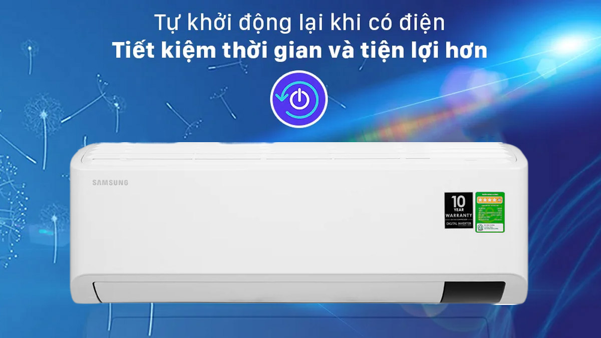Chế độ tự khởi động lại khi có điện của máy lạnh Samsung 1 Hp