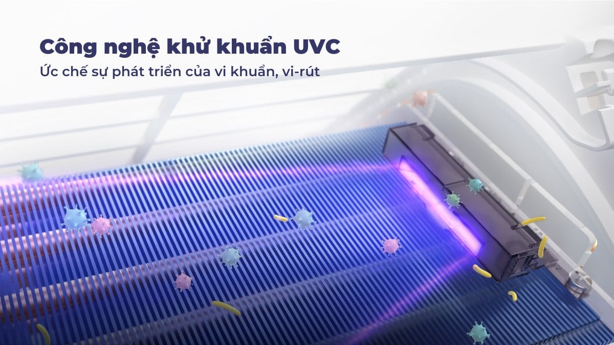Công nghệ kháng khuẩn UVC mang lại không khí trong lành, thoải mái