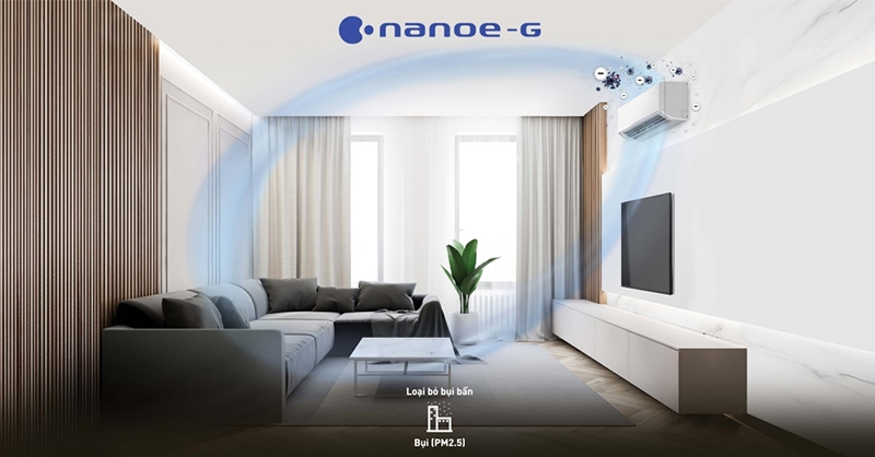 Công nghệ Nanoe-G lọc sạch 99% hạt bụi