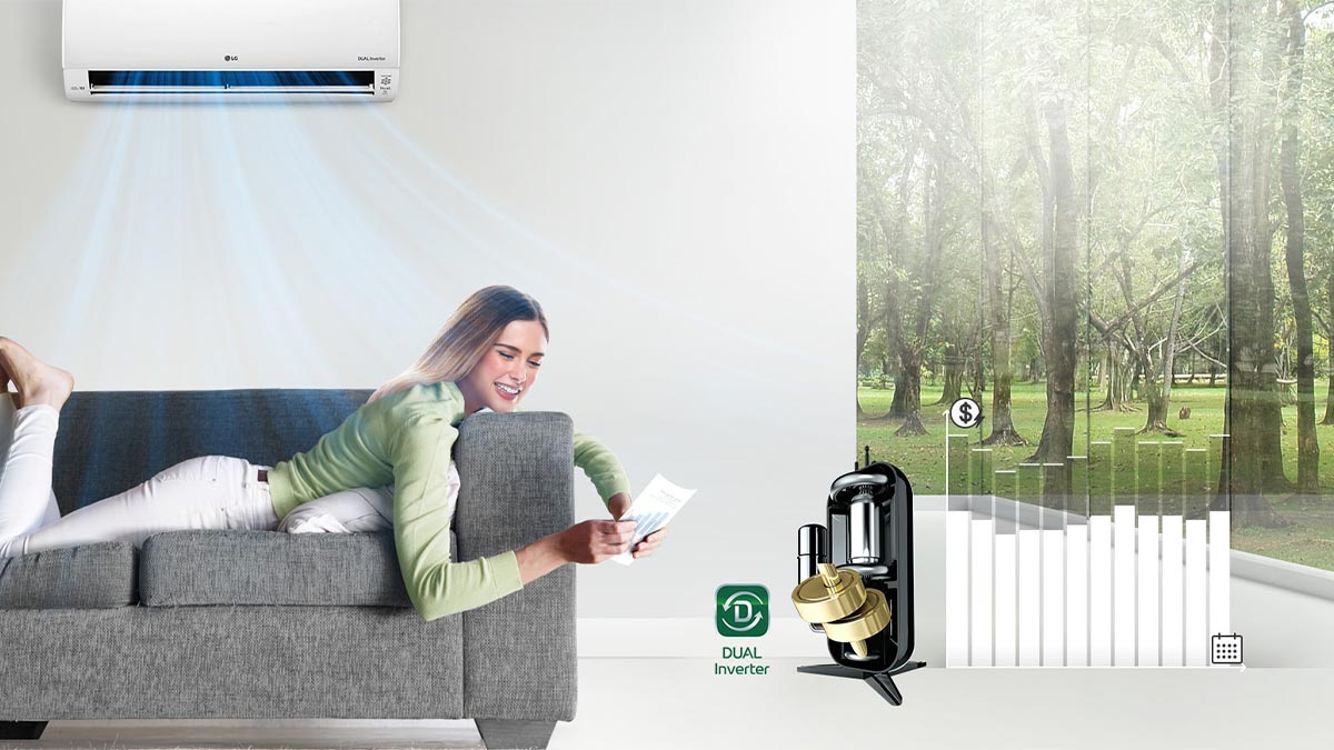 Công nghệ Dual Inverter giúp máy lạnh LG tiết kiệm chi phí điện đáng kể