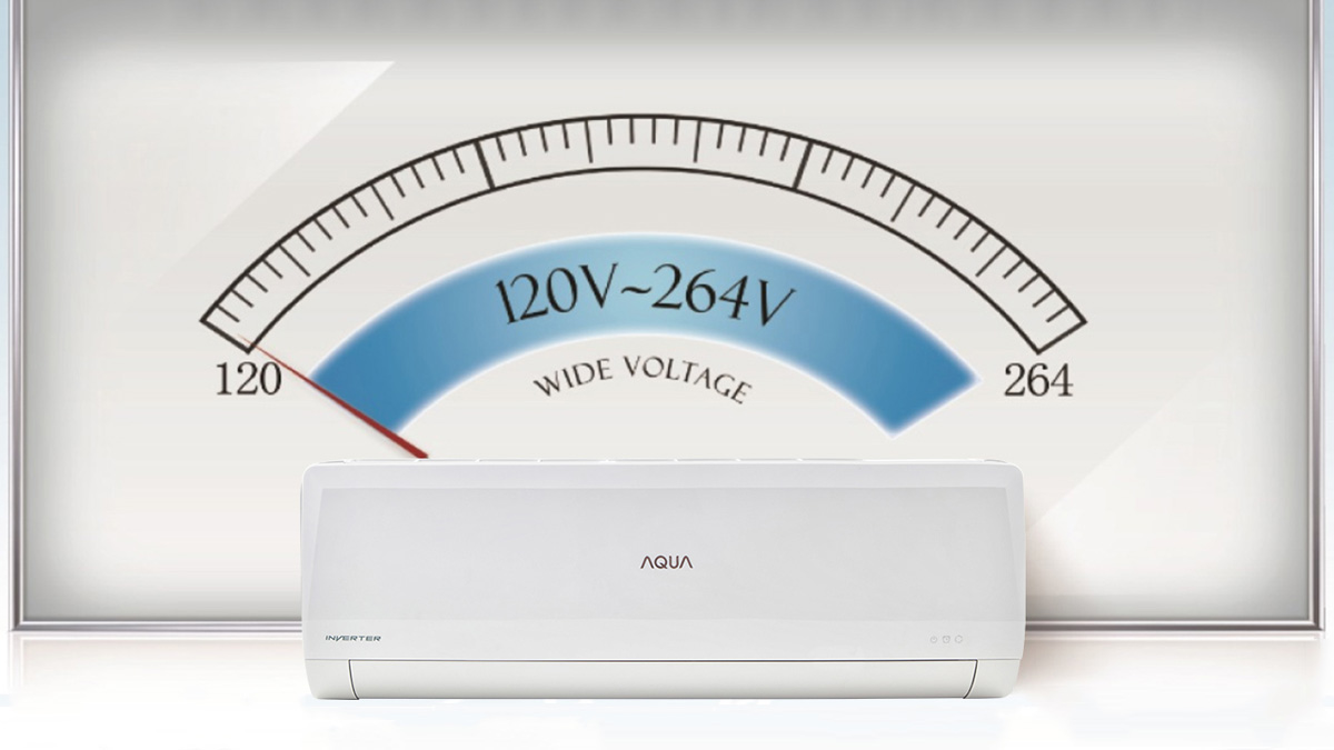 Dải điện áp rộng của máy lạnh Aqua Inverter 1.5 HP AQA-KCRV12WNZ