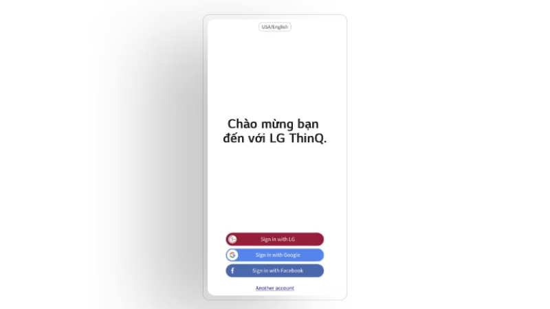 Đăng nhập tài khoản vào ứng dụng LG ThinQ
