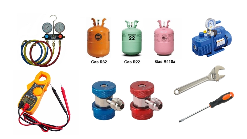 Một số dụng cụ cần thiết khi nạp gas máy lạnh