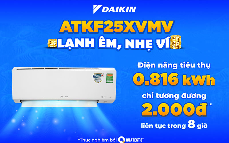 Khả năng tiêu thụ điện của Daikin Inverter ATKF25XVMV 