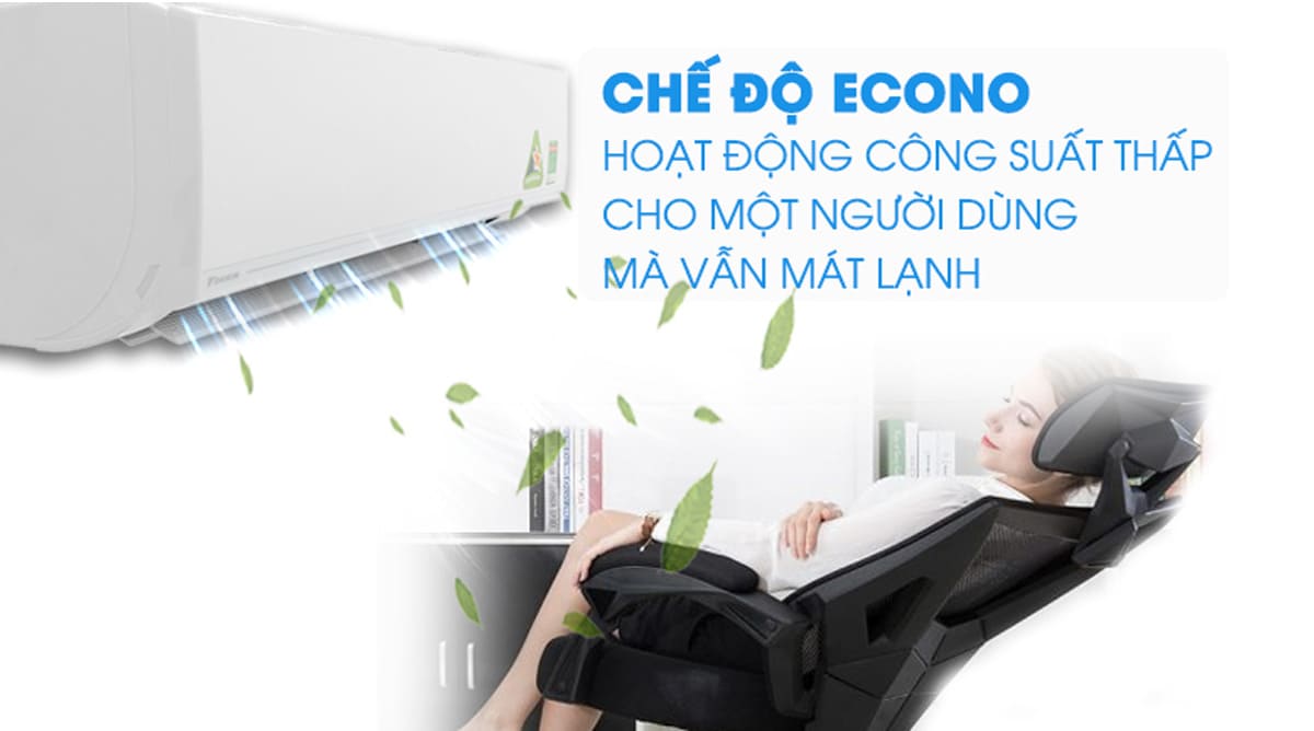 Máy lạnh Daikin 2HP với chế độ Econo tiết kiệm điện năng tối ưu