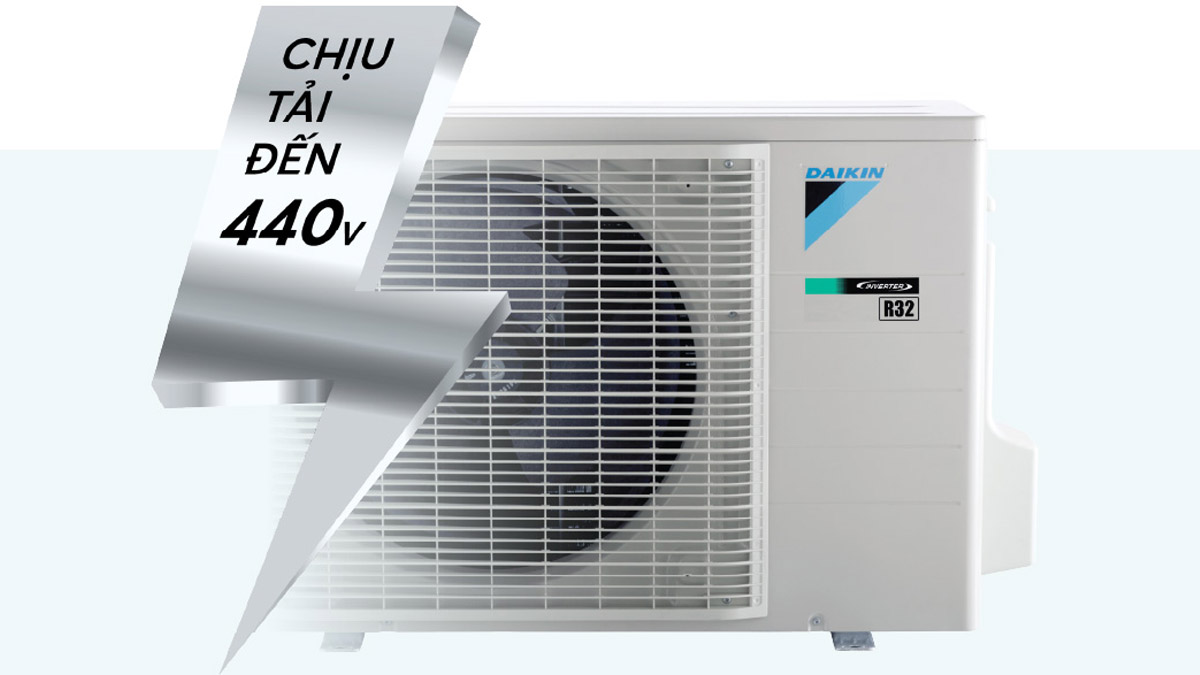 Máy lạnh Daikin Inverter 1 HP ATKA25UAVMV có thể chịu tải lên đến 440V