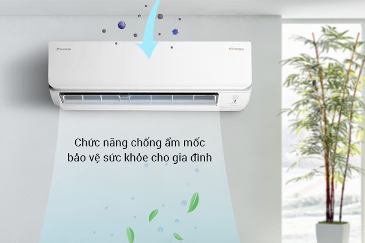 Máy lạnh Daikin Inverter với chế độ chống ẩm mốc, bảo vệ sức khỏe người dùng
