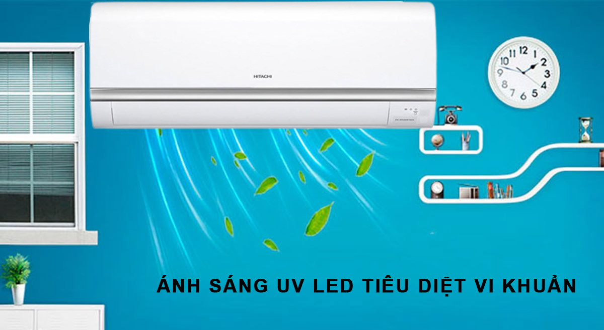 Máy lạnh Hitachi Inverter 1.5 HP được tích hợp ánh sáng UV LED