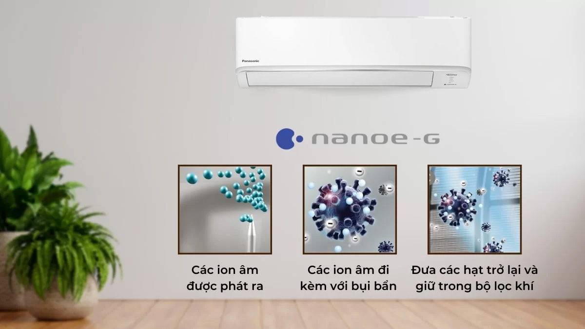 Máy lạnh Panasonic Inverter 1.5 HP sở hữu công nghệ Nanoe G