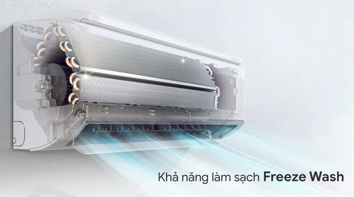 Chức năng làm sạch Freeze Wash đảm bảo máy duy trì hiệu suất tối ưu