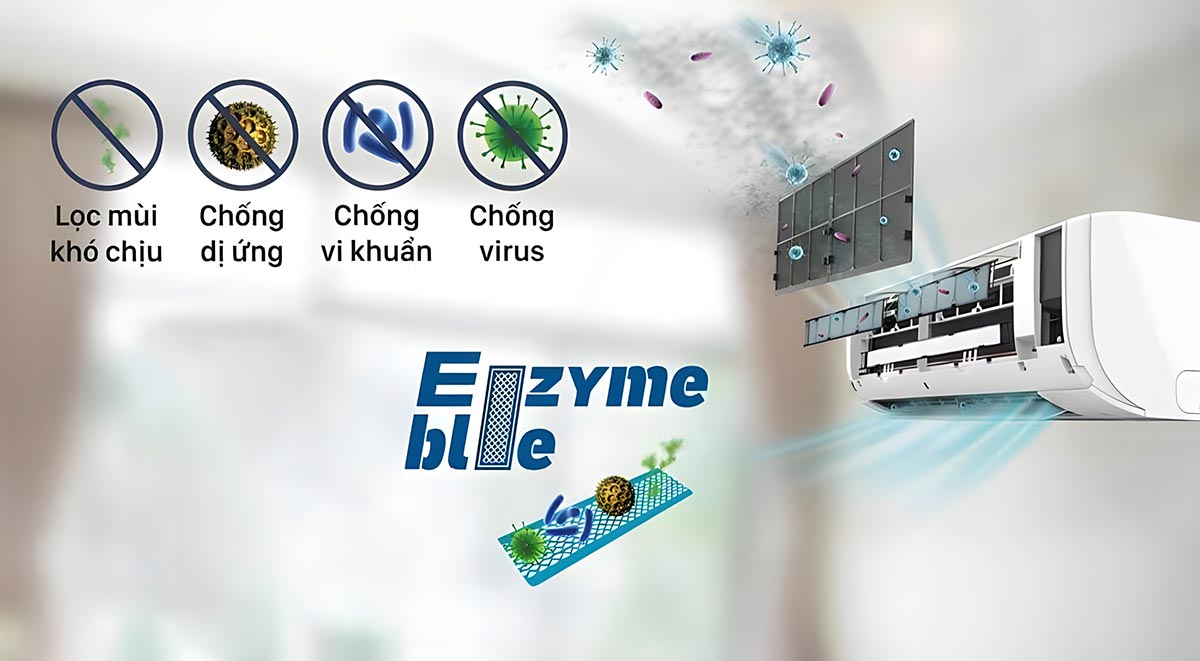 Enzyme Blue kết hợp cùng phin lọc PM2.5 mang lại một bầu không khí trong lành