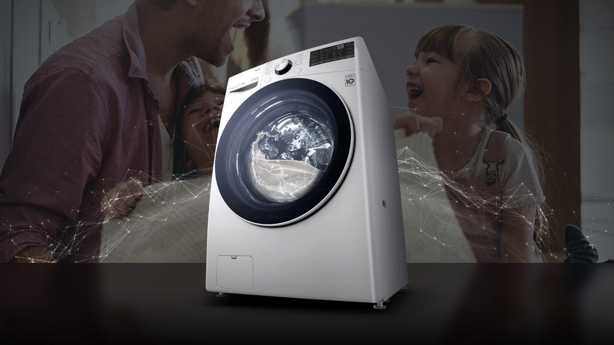 Máy giặt sấy LG Inverter 15kg/8kg F2515RTGW mang diện mạo sang trọng và đẳng cấp