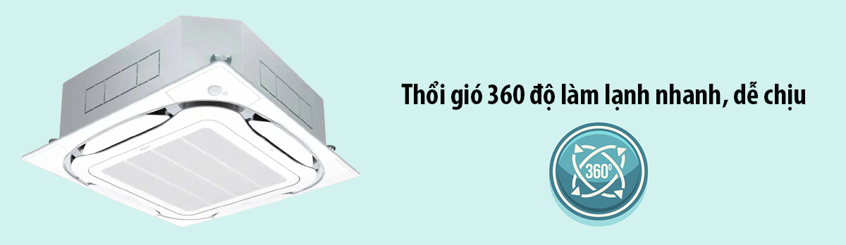 Thổi gió 360 độ làm lạnh nhanh, dễ chịu