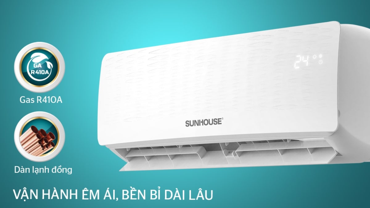 Máy Lạnh Sunhouse 1.5 Hp SHR-AW12C110 vận hành êm ái, tiết kiệm điện năng