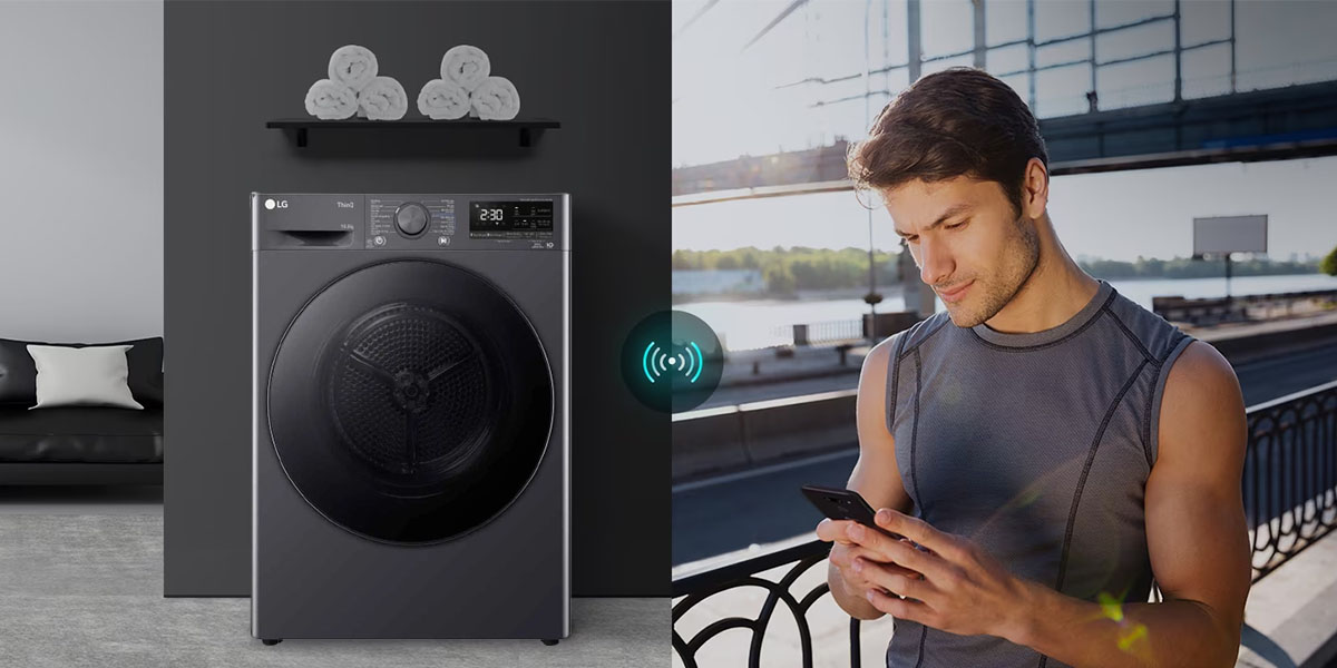 Smart ThinQ giúp điều khiển máy giặt từ xa qua wifi