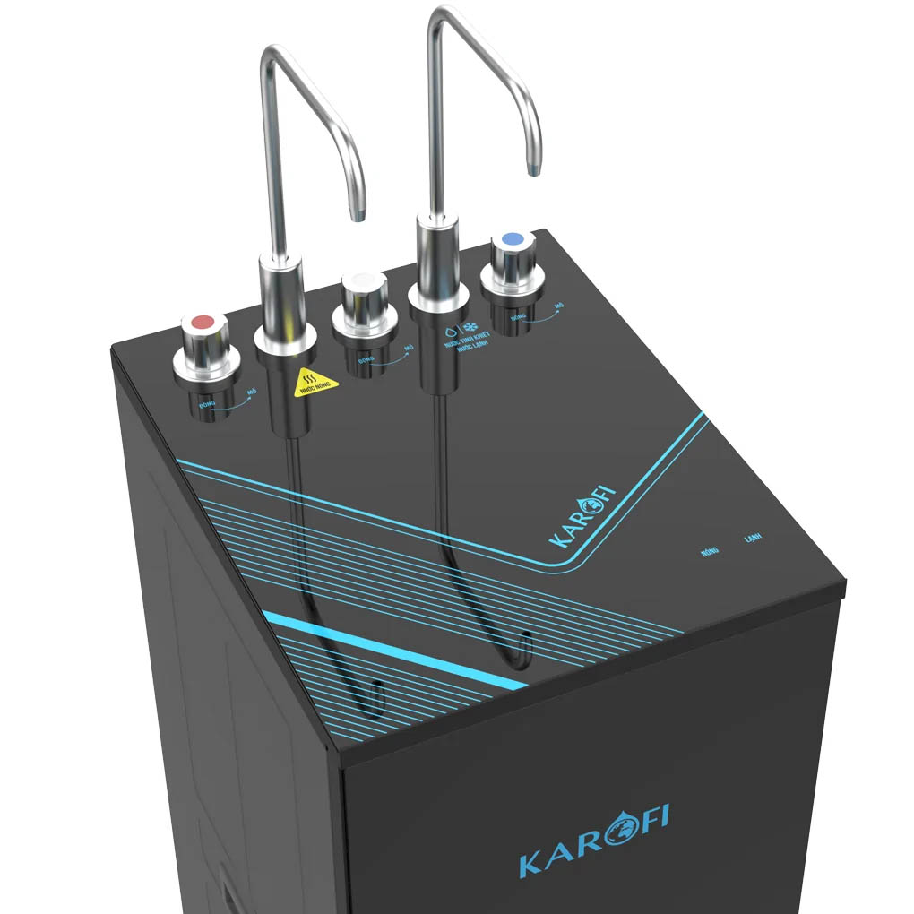 Bảng điều khiển của máy lọc nước nóng lạnh nguội 10 lõi Karofi KAD-D61