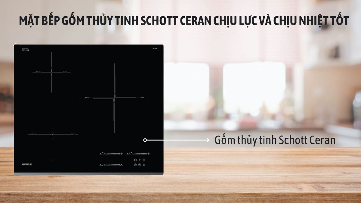 Mặt bếp Hafele HC-I6037B 536.61.801 làm từ gốm thủy tinh Schott Ceran