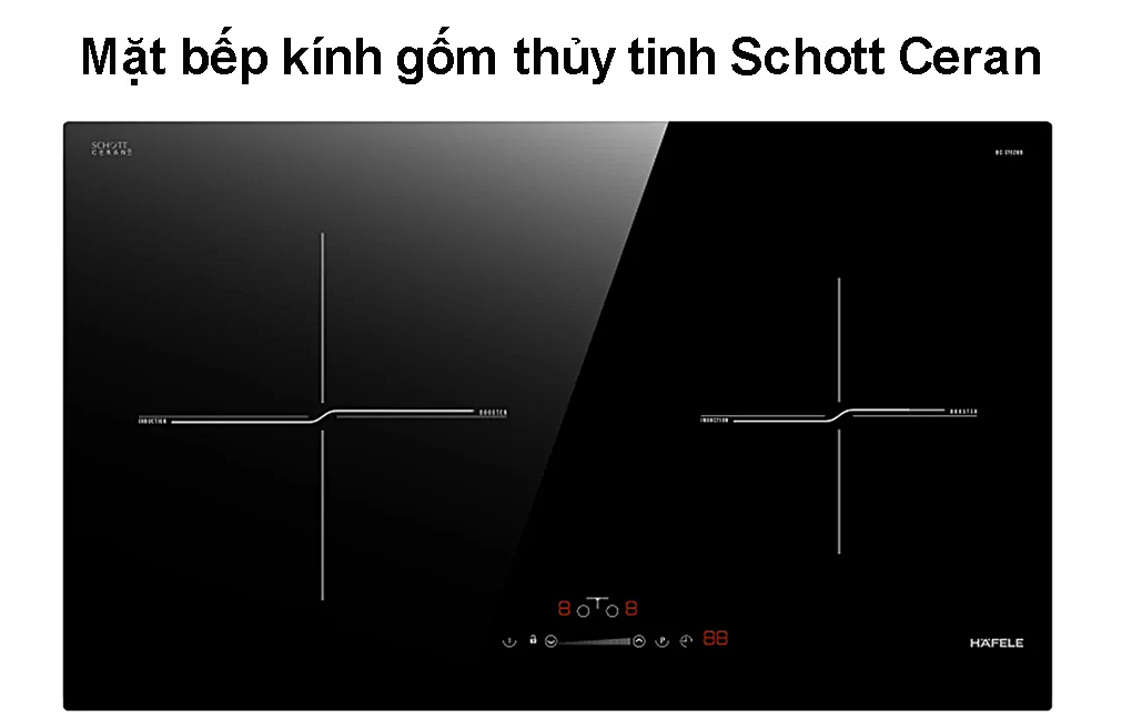 Mặt kính bếp từ 2 vùng nấu Hafele HC-I7520B 536.61.827