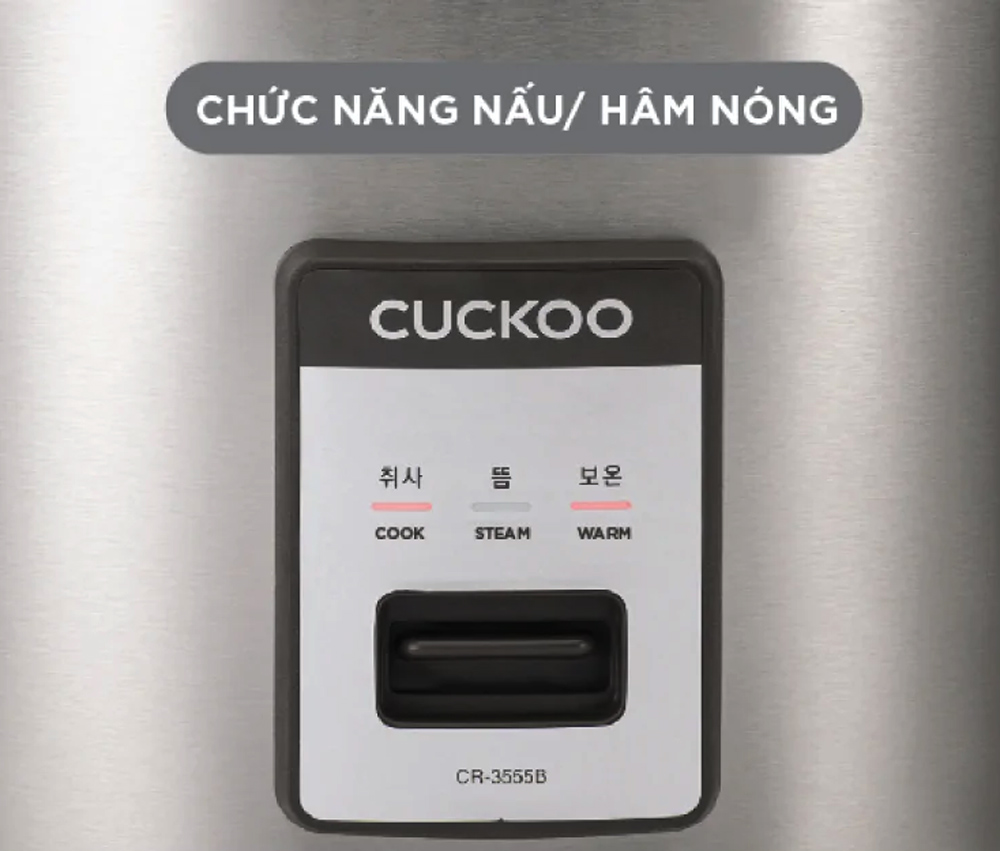 Nồi cơm điện Cuckoo CR-3555 điều khiển nút gạt