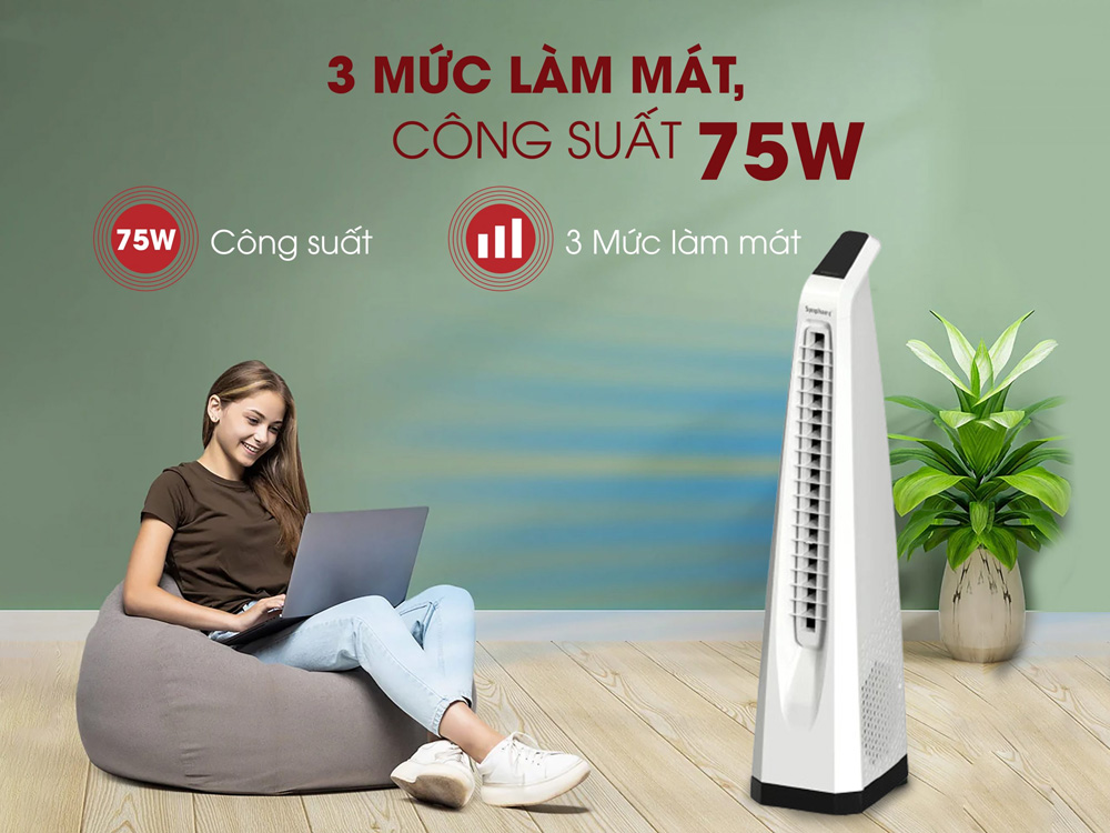 Quạt tháp Symphony Surround I-W 3 mức làm mát, công suất 75W