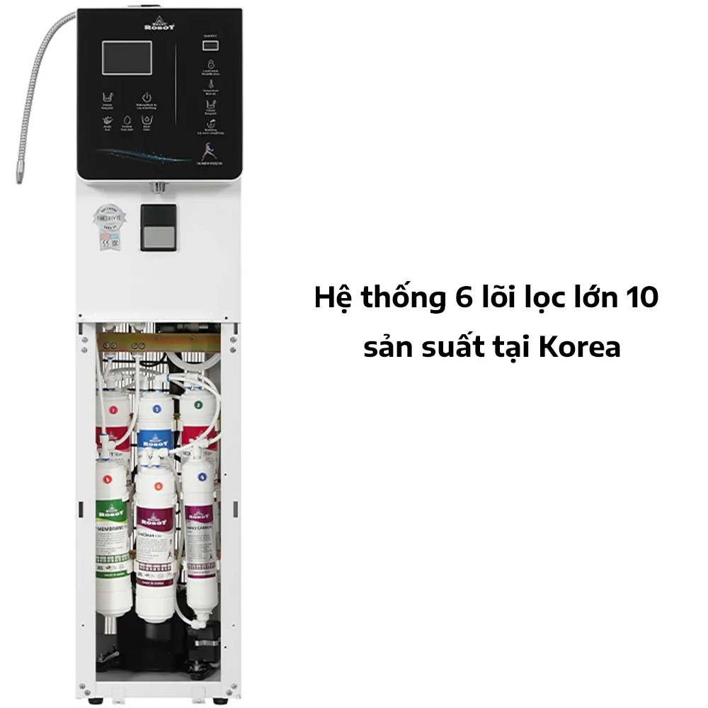 Robot IonKing 129C sử dụng hệ thống 6 lõi lọc lớn 10" sản xuất tại Korea