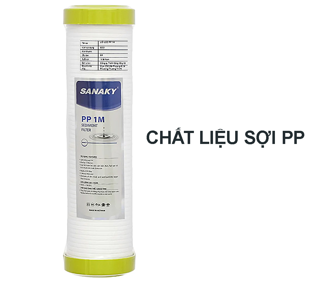 Vỏ lõi lọc nước RO Sanaky số 3 PP 1 Micron làm bằng sợi PP