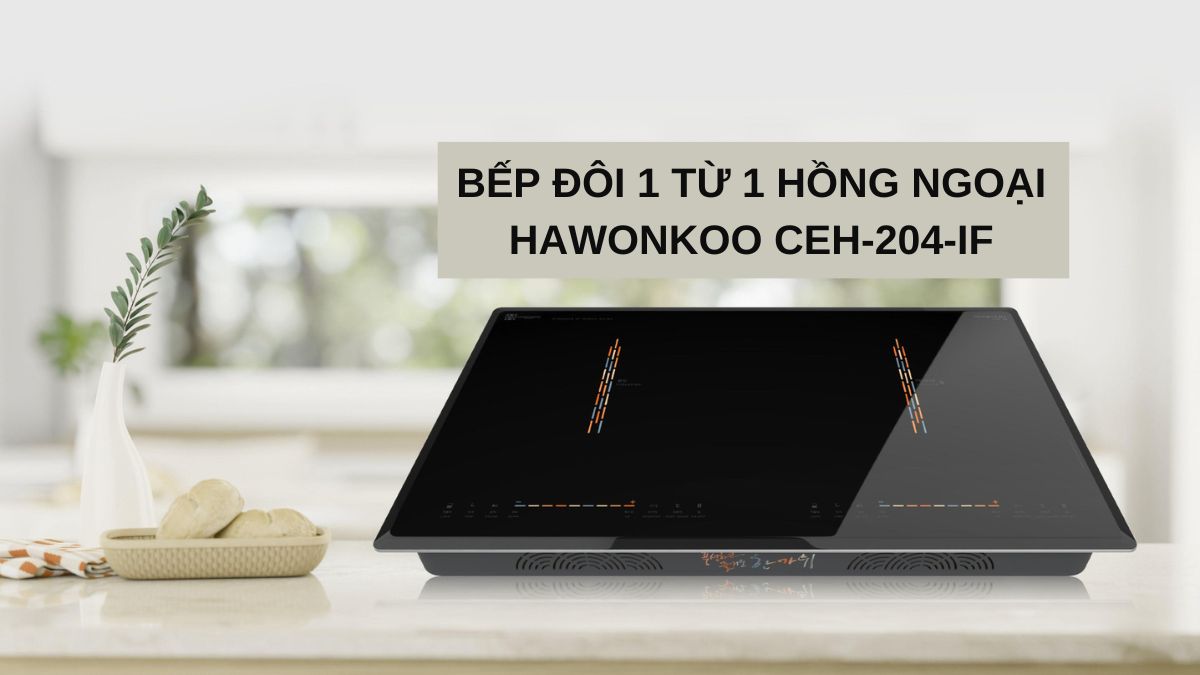 Bếp đôi Hawonkoo CEH-204-IF - Thái Lan sở hữu thiết kế hiện đại