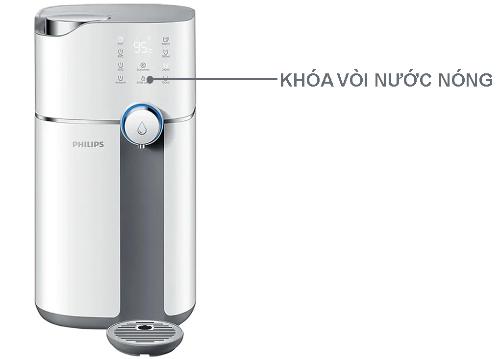 Chế độ khóa vòi nước nóng trên máy lọc nước Philips ADD6910/74 