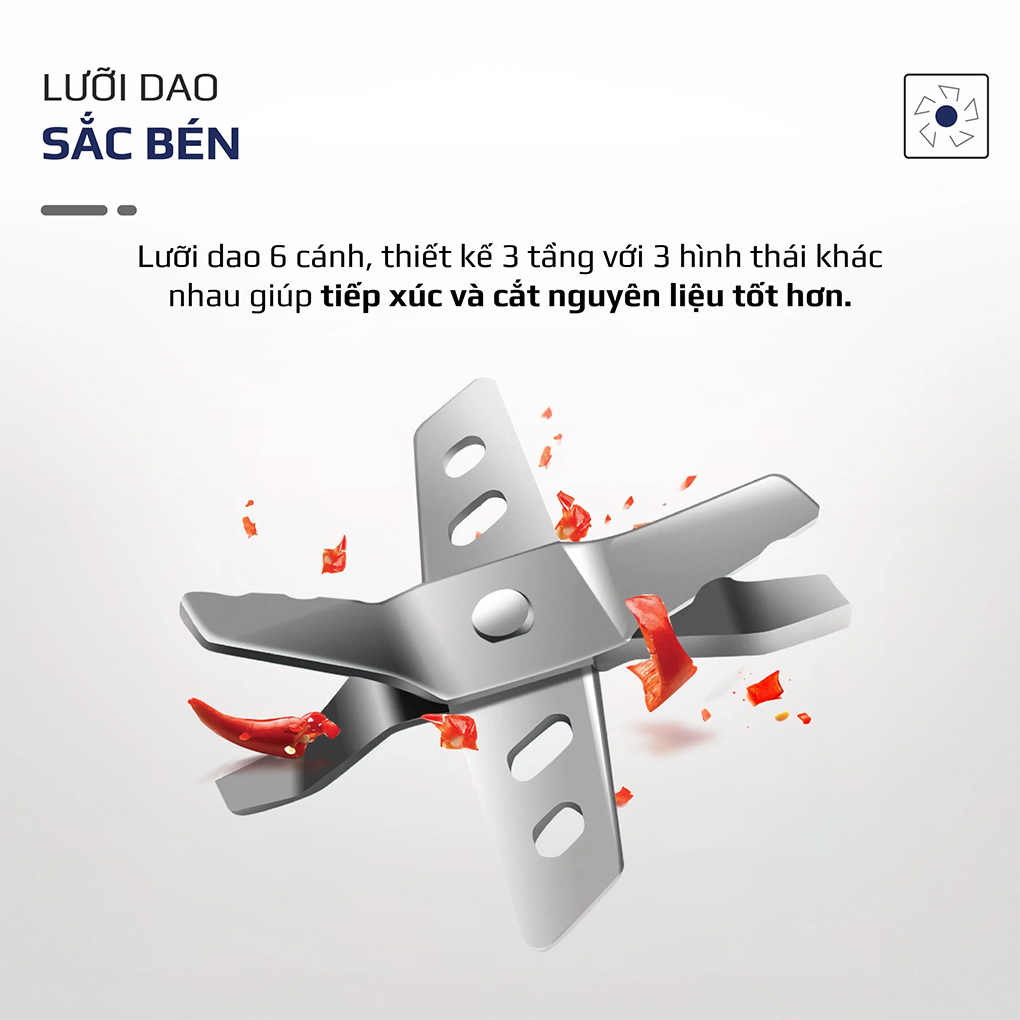 Lưỡi dao sắc bén tích hợp trong máy xay sinh tố Mini Olivo MB100