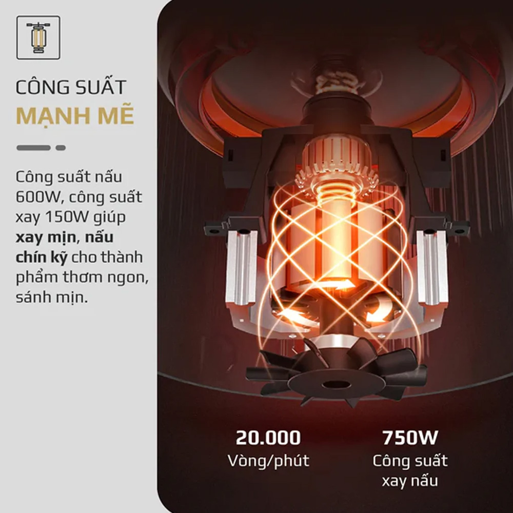 Máy làm sữa hạt Olivo CB400 công suất tổng 750W