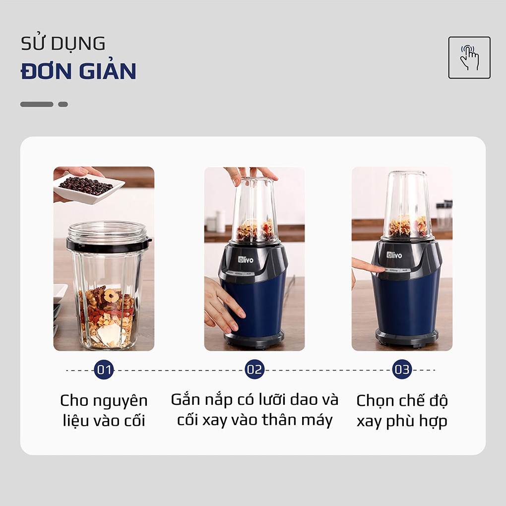 Máy xay sinh tố Mini Olivo MB1000 nhỏ gọn dễ sử dụng