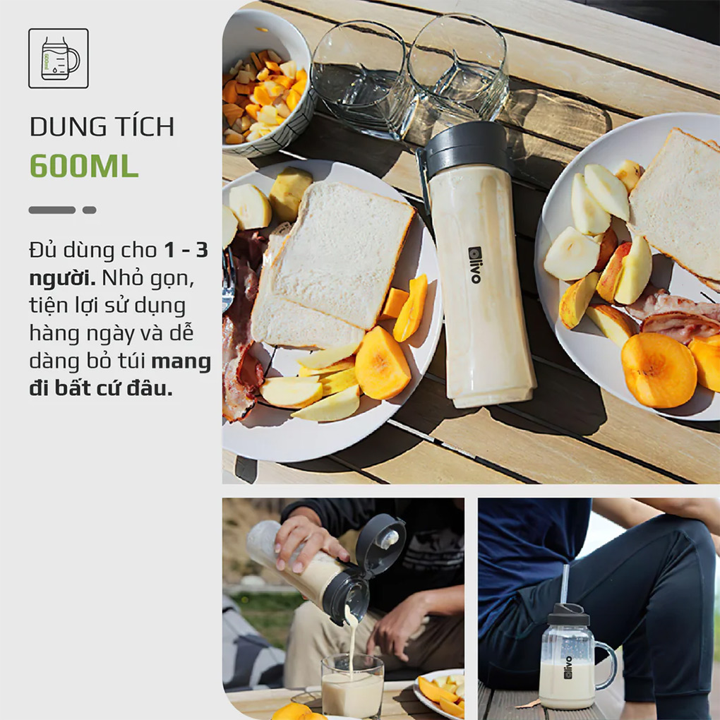 Máy xay sinh tố mini Olivo MB300 dung tích 600ml