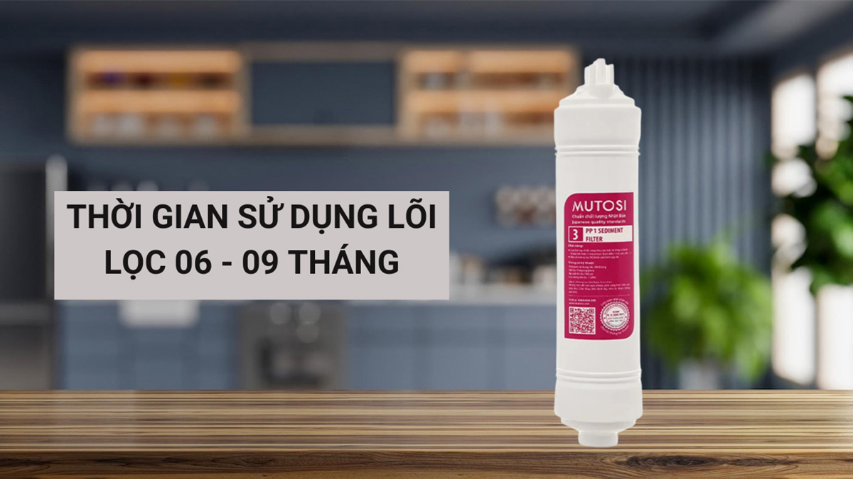 Mutosi số 3 PP1 micron 10" có thời gian sử dụng từ 6 - 9 tháng