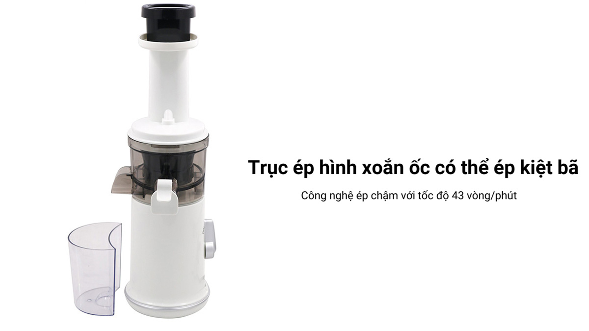 Rapido RSJ-120W trang bị trục ép hình xoắn ốc có thể ép kiệt bã