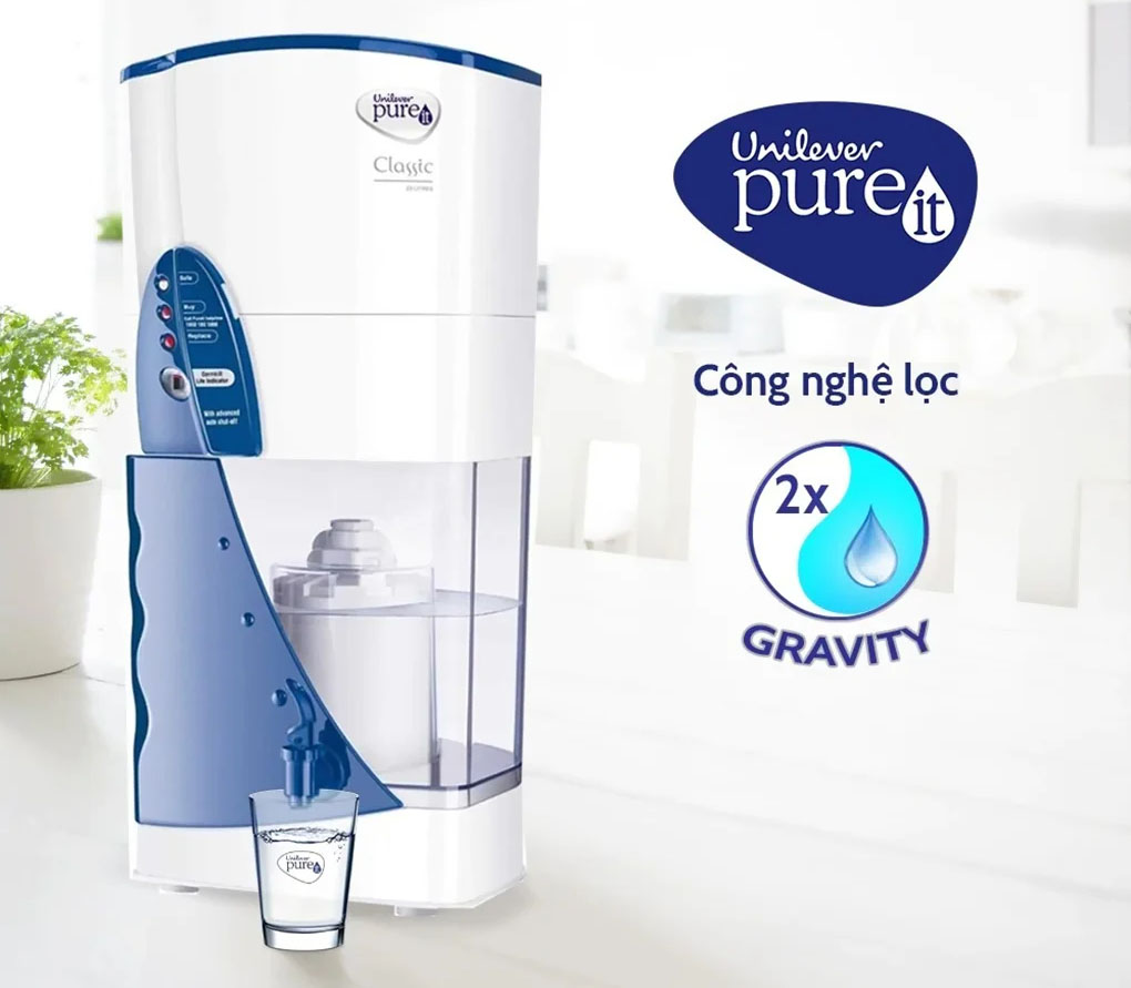 Unilever Pureit Classic sử dụng công nghệ Gravity