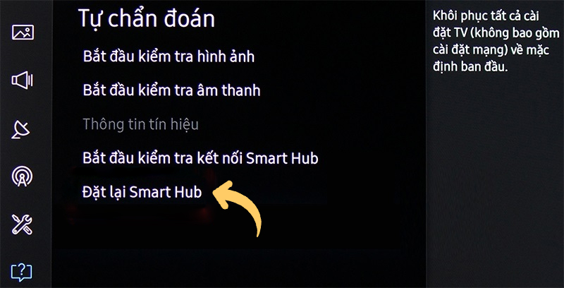 Đặt lại Smart Hub trên tivi Samsung