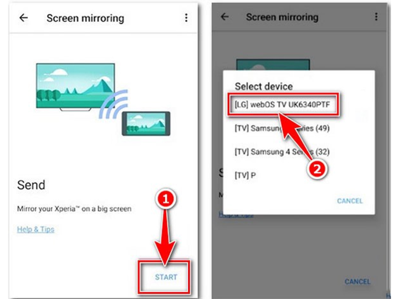 Chia sẻ màn hình điện thoại lên tivi bằng Screen Mirroring