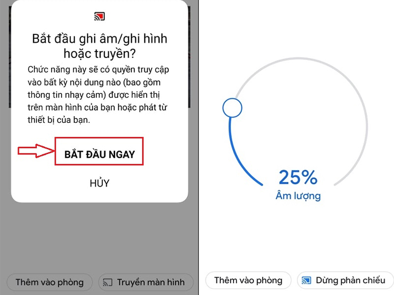 Chọn bắt đầu ngay để chia sẻ Zoom lên tivi