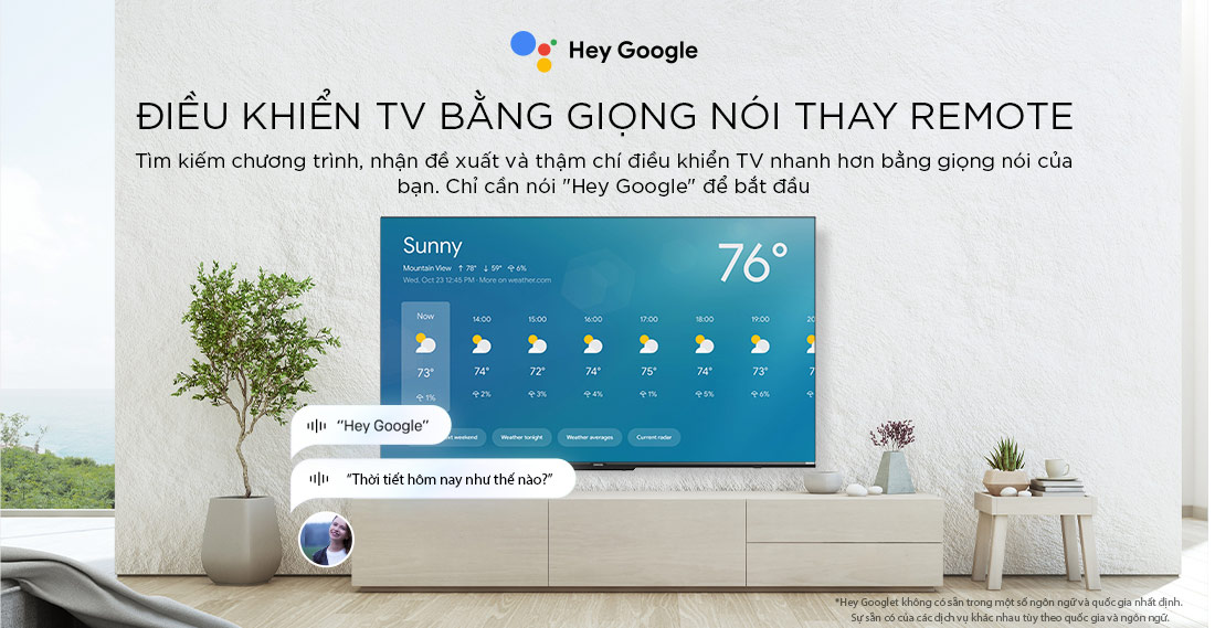 Điều khiển tivi bằng giọng nói rảnh tay với Google Assistant