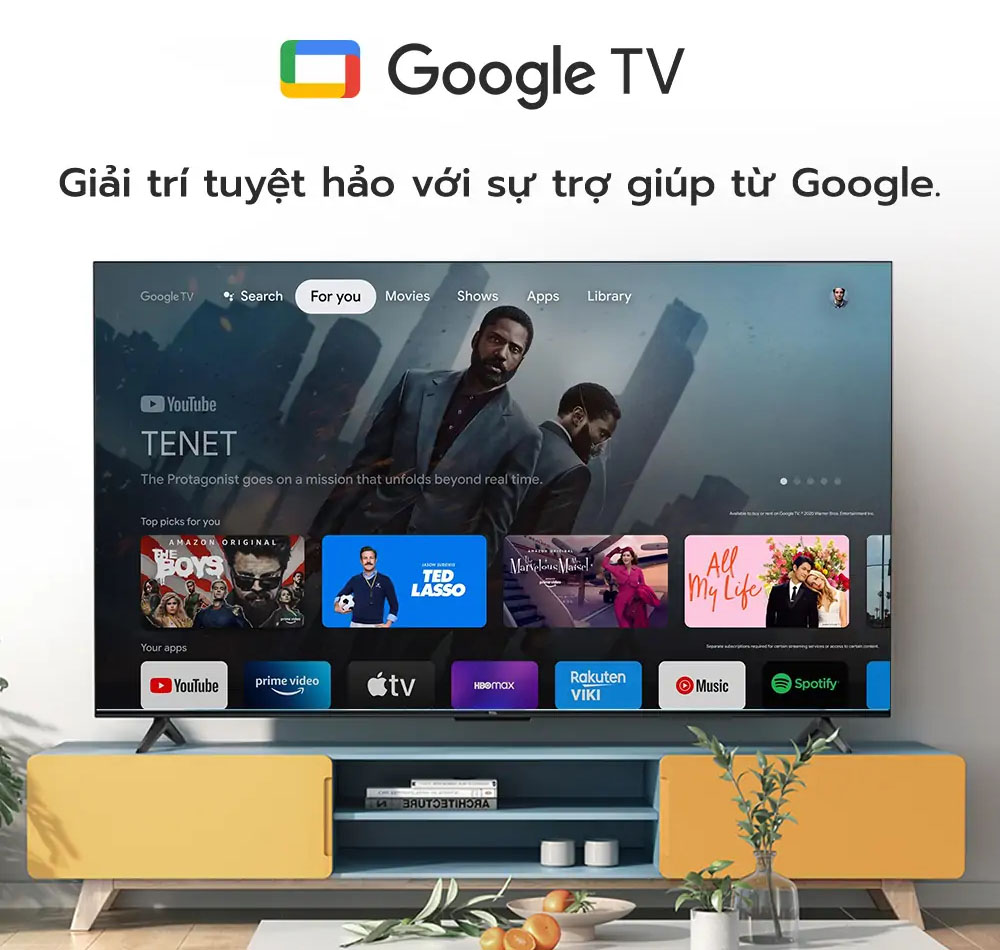 Tivi 50T66 sử dụng hệ điều hành Google TV