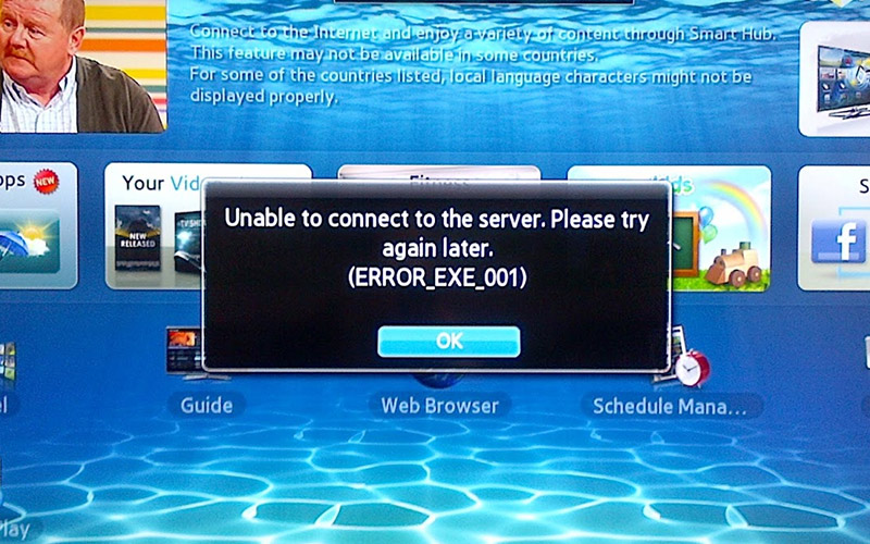 Lỗi Error. exe. 001 trên tivi Samsung
