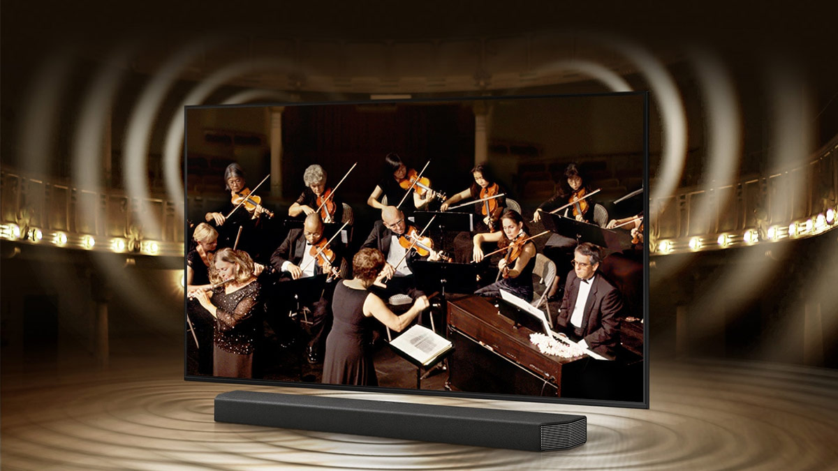Đồng bộ âm thanh từ tivi và Samsung soundbar với Q-Symphony