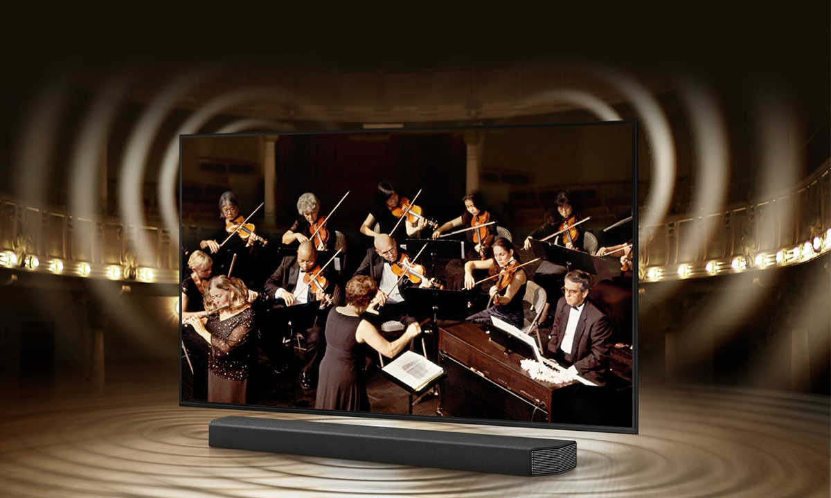 Q-Symphony giúp đồng bộ hoàn hảo âm thanh từ TV và loa thanh