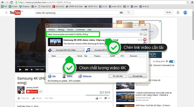 Tải video 4K từ YouTube với Free YouTube Downloader