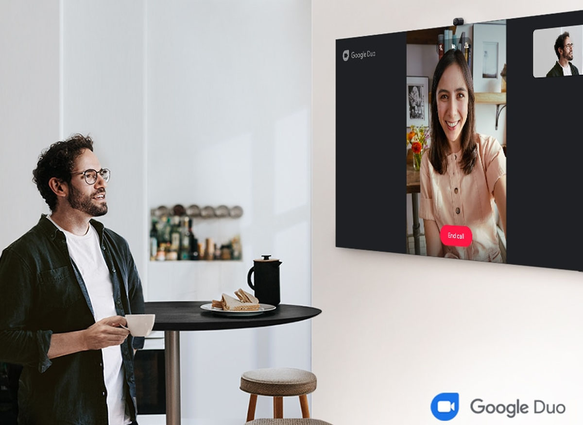 Tính năng gọi video call Google Duo trên Tivi Samsung UA55BU8000