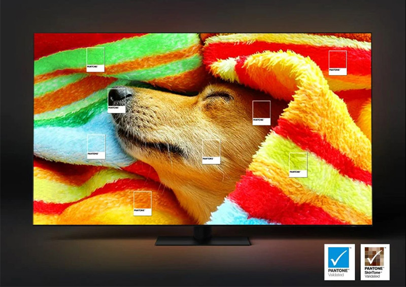 Khả năng hiển thị màu sắc trên tivi Samsung đạt chuẩn Pantone