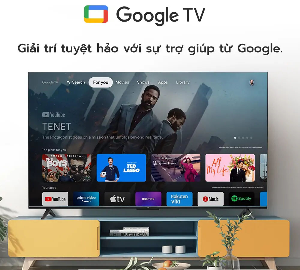 Tivi TCL 43T66 sử dụng hệ điều hành Google TV